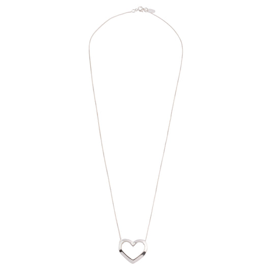 Colar Coração Vazado Prata 925