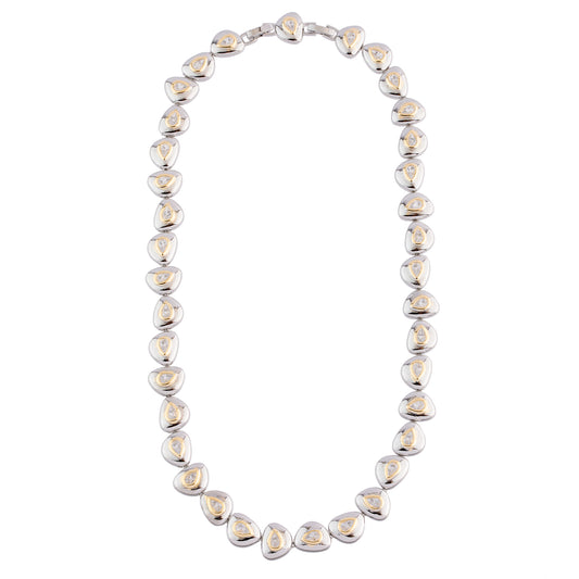 Colar Gotas Lisas com Gota Cristal Dourado e Prateado