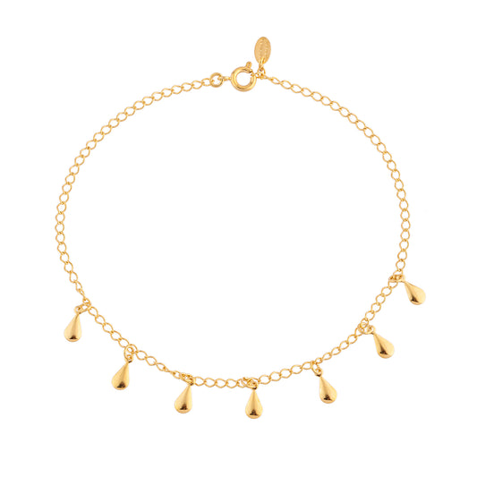 Tornozeleira Gotas Dourado