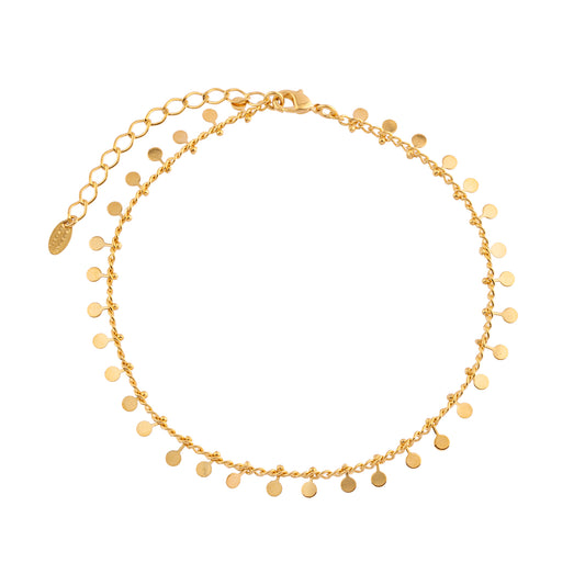 Tornozeleira Medalhinhas Dourado