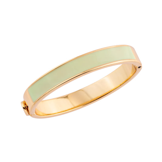Pulseira Bracelete Resina Verde Dourado