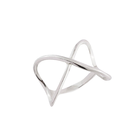 Anel X Liso Prata 925