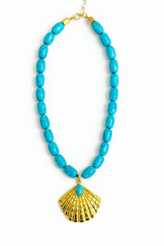 Colar de Pedras com Pingente Concha