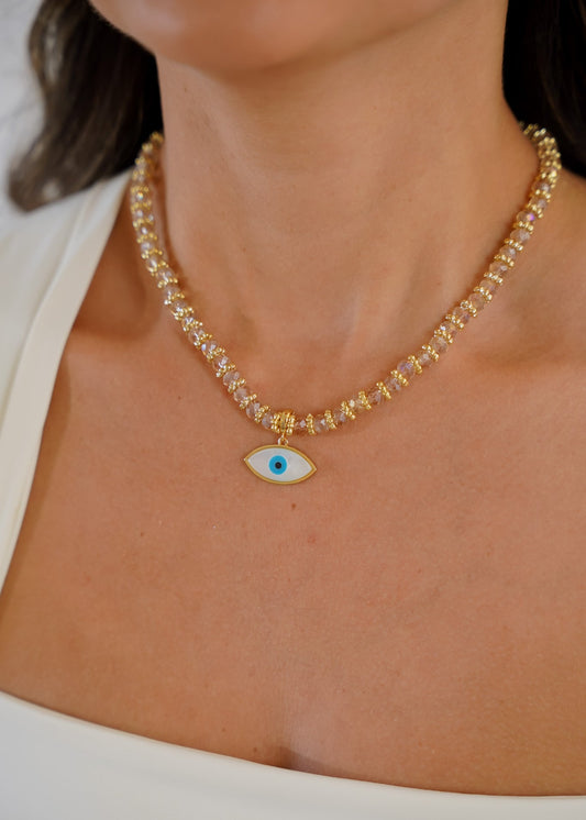 Colar Olhar com Cristais