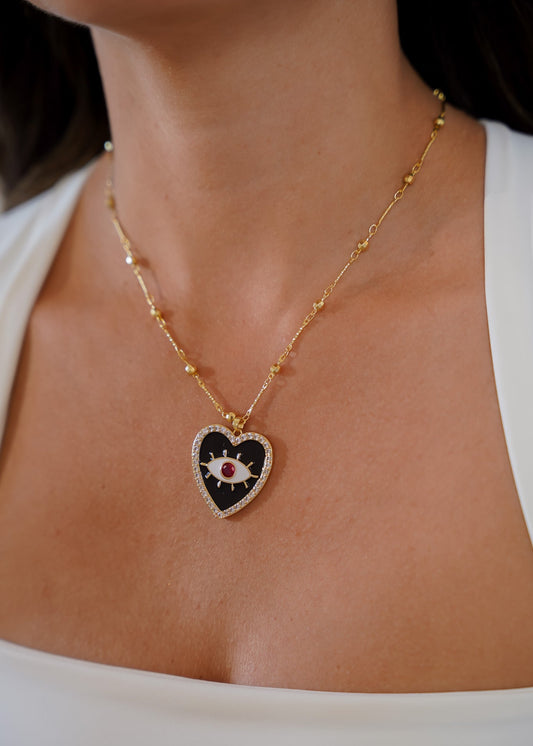 Colar Coração Olhar Noturno