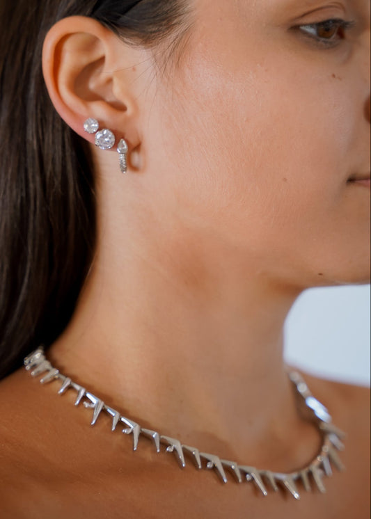 Conjunto Colar Spikes + Trio Craveado