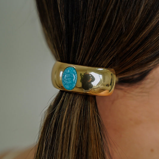 Amarrador de Cabelo Dourado com Pedra