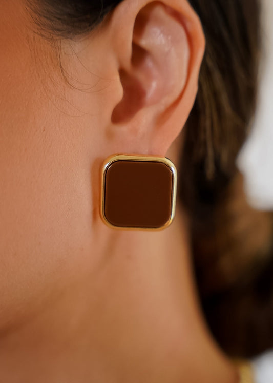 Brinco Quadrado Resina