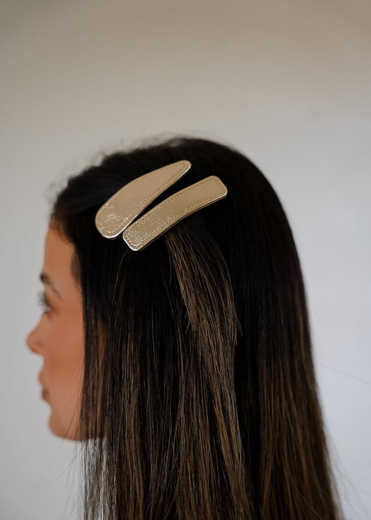 Dupla de Presilhas Dourado Metalizado