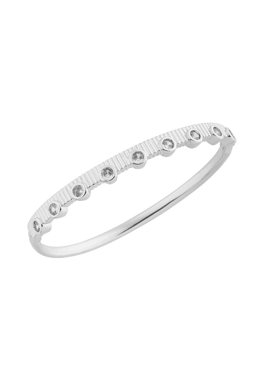 Pulseira Bracelete Ovais Cristais Dourado/Prateado