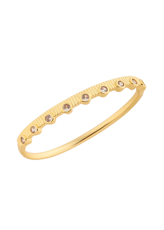 Pulseira Bracelete Ovais Cristais Dourado/Prateado