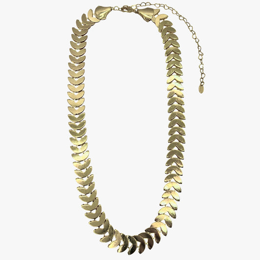 Colar Folhas Lisas M Dourado