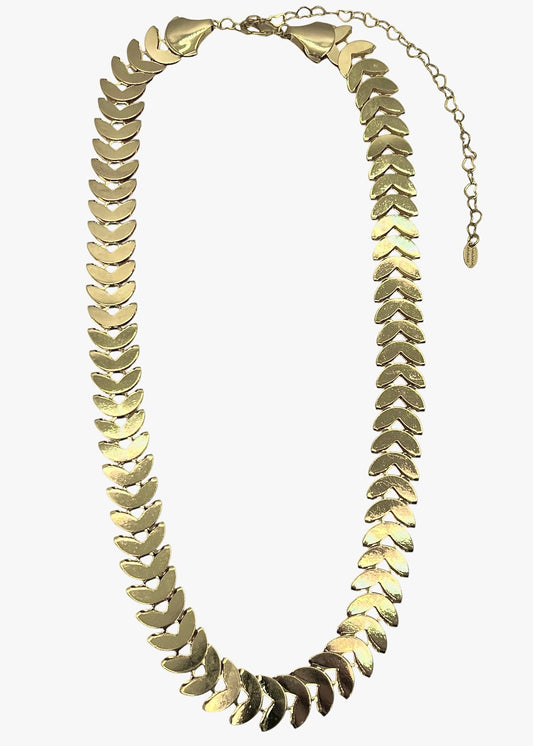 Colar Folhas Lisas M Dourado