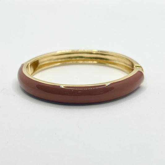 Pulseira Bracelete Esmaltada Colorida Liso Fino Dourado