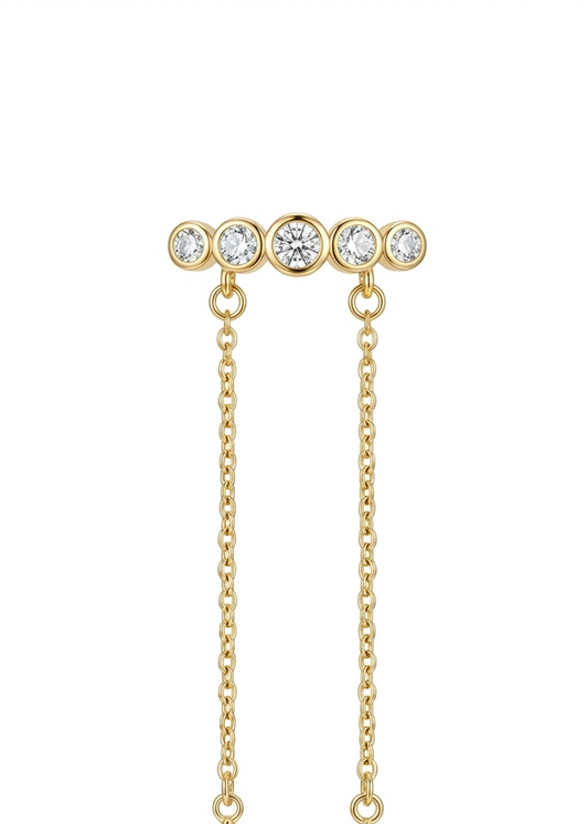 Piercing Fake Cravejado com Correntes