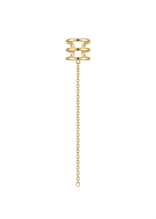 Piercing Fake com Corrente Dourada