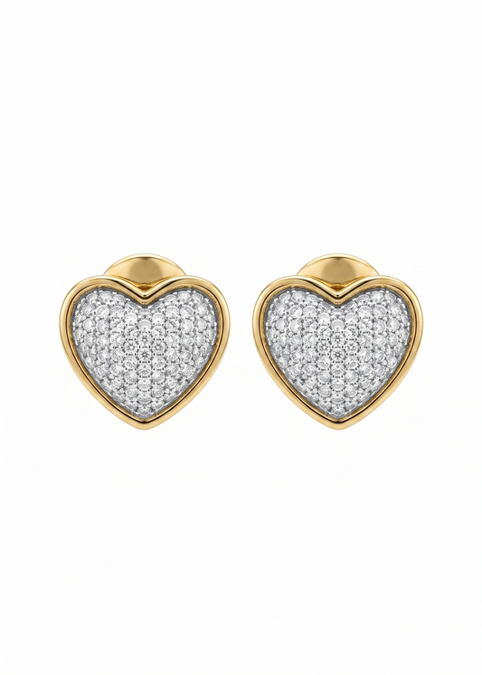 Brinco Coração Zircônias