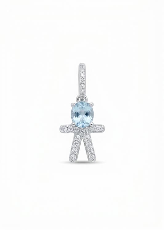Pingente Menino ou Menina com Moissanite em Prata 925