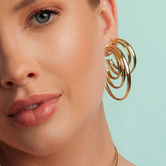 Brinco Argola Dupla Lisa Dourado