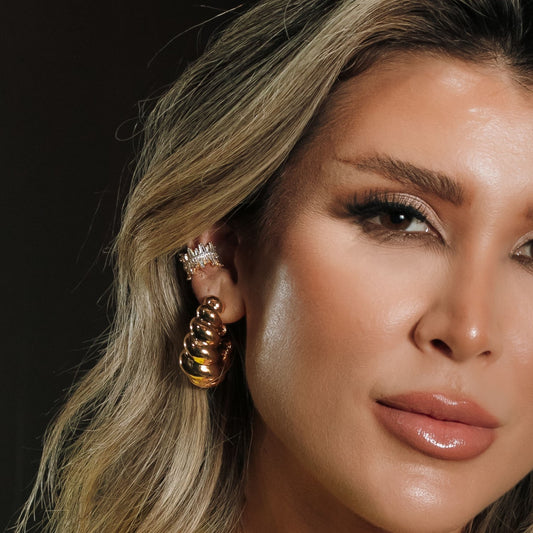 Brinco Argola Croissant Dourado