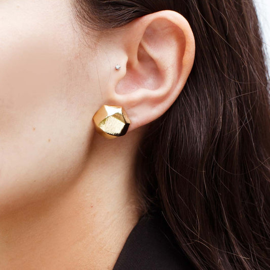 Brinco Redondo Escovado Dourado