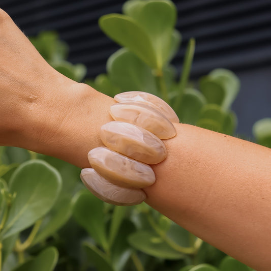 Pulseira Cristais Marrom ou Creme