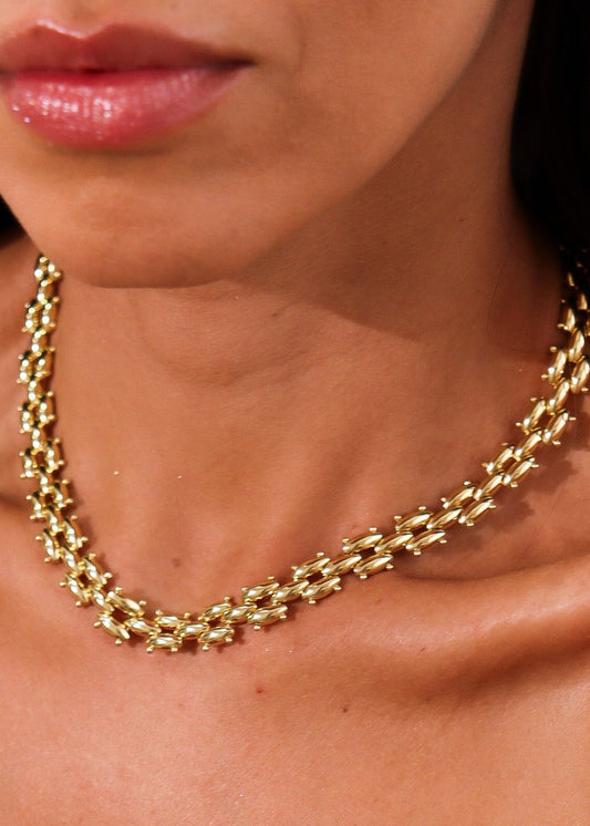 Colar Articulado Gomos Dourado