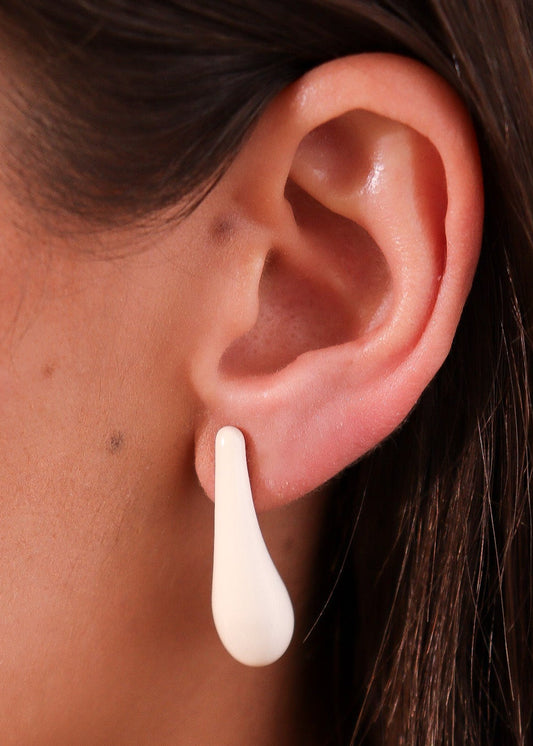 Brinco Gota Alongada Colorida Dourado