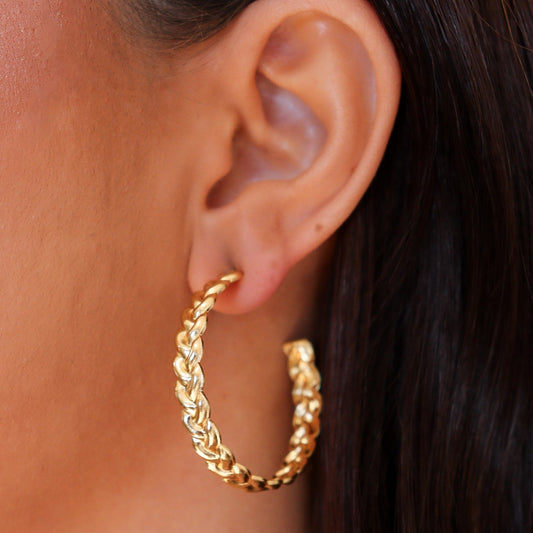 Brinco Argola Trançada Dourado