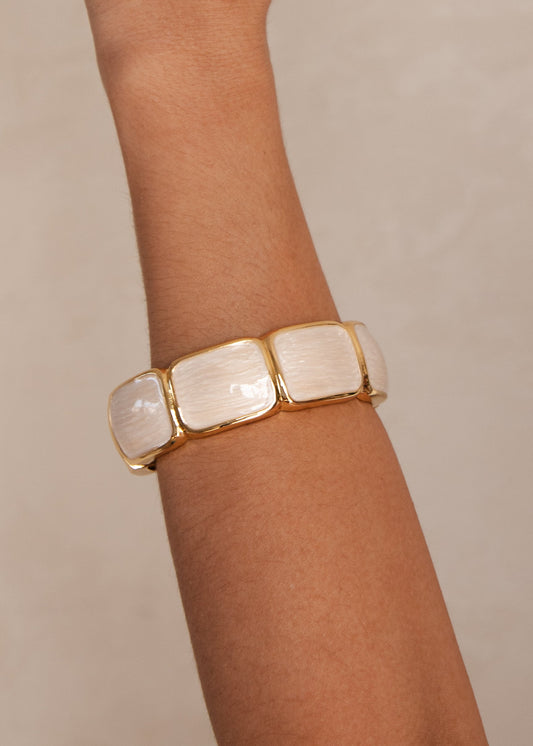 Pulseira Dourada com Detalhes Off-White