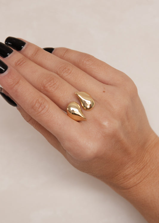 Anel Dourado Gotas