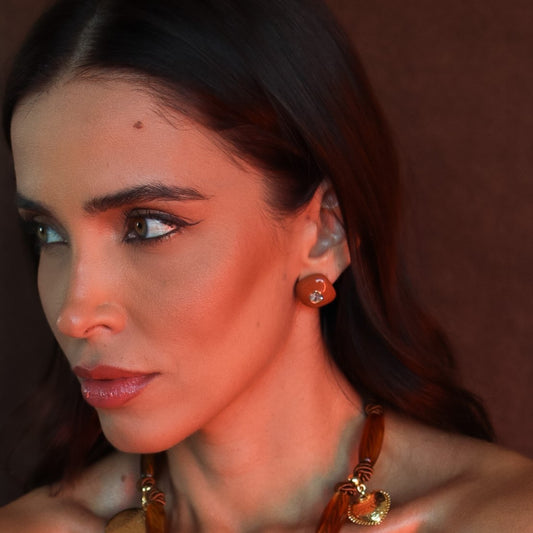 Brinco Quadrado Colorido com Cristal do Centro Dourado