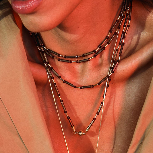 Colar Longo Voltas com Fecho Ímã Dourado