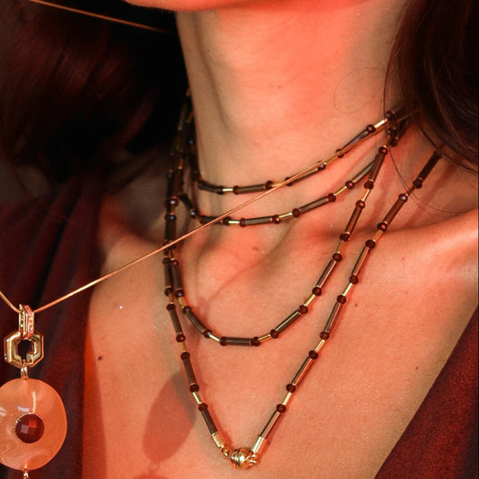 Colar Longo Voltas com Fecho Ímã Dourado