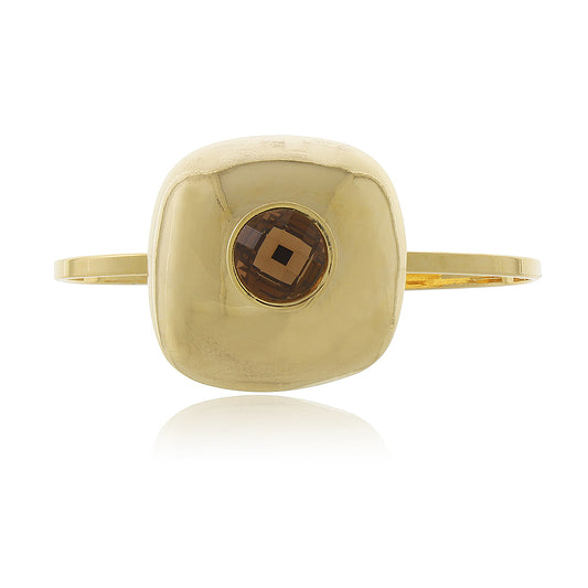 Pulseira Quadrado com Pedra Âmbar Dourado