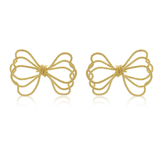 Brinco Laço Liso Dourado