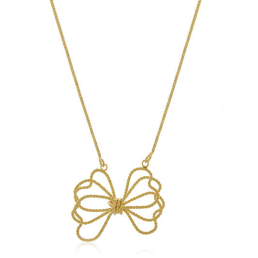 Colar Laço Liso Dourado