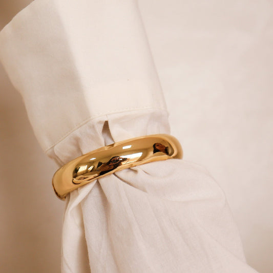 Pulseira Bracelete Clássico Liso Dourado