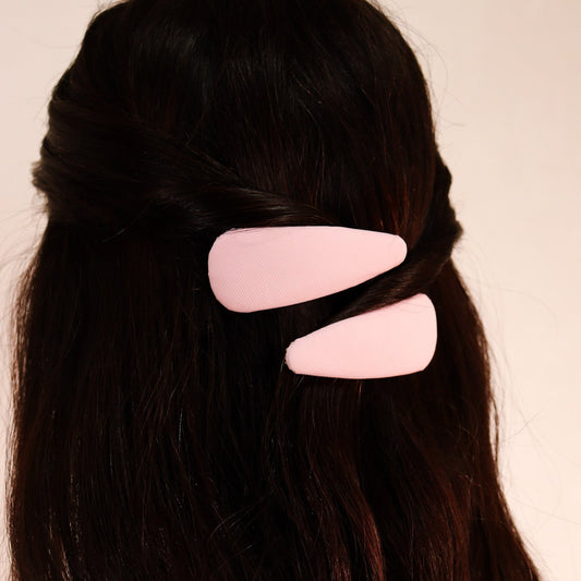 Dupla de Grampos Cabelo Tic Tac Tecido Rosa/Azul