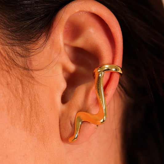 Brinco Ear Cuff Moderno Ondulado