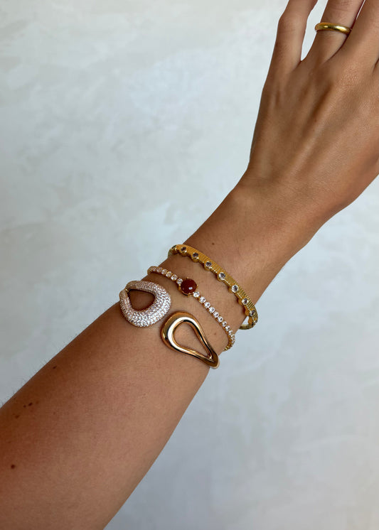 Conjunto Pulseira Cravejada + Braceletes