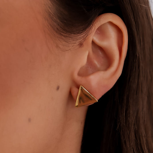 Brinco Triângulo Liso Dourado
