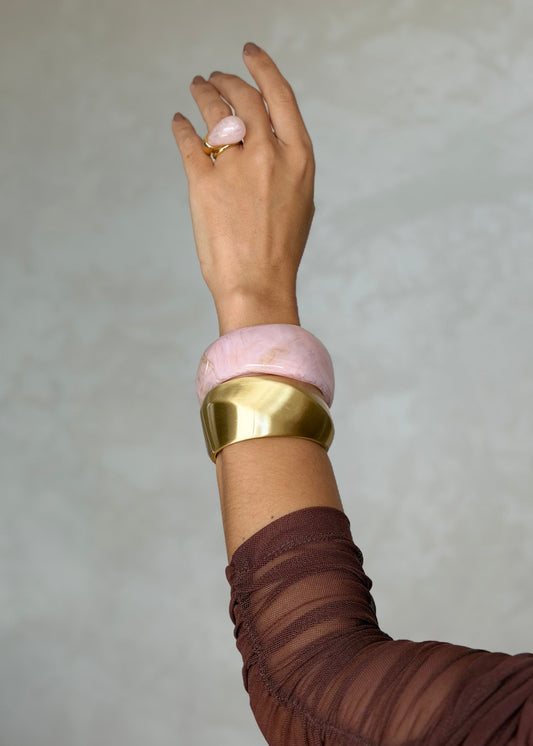 Conjunto Braceletes + Anel Rosa