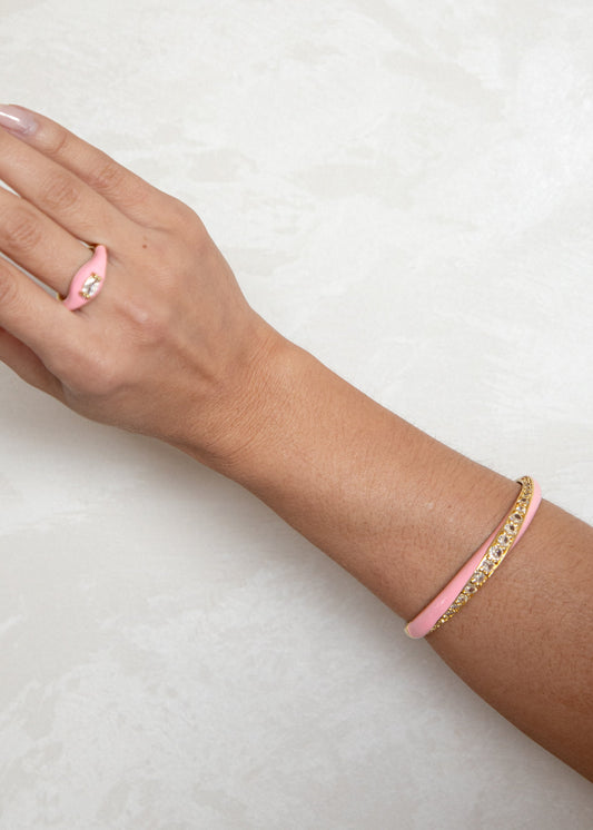 Conjunto de Anel e Bracelete com Zircônias