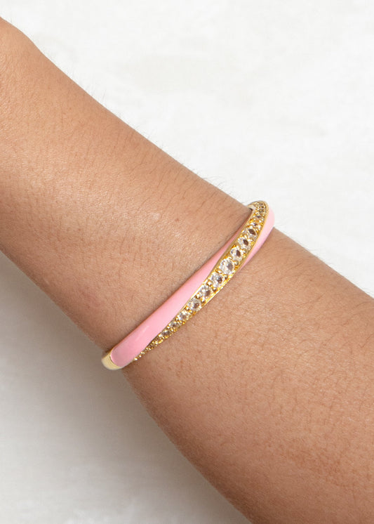 Bracelete dourado com Zircônias