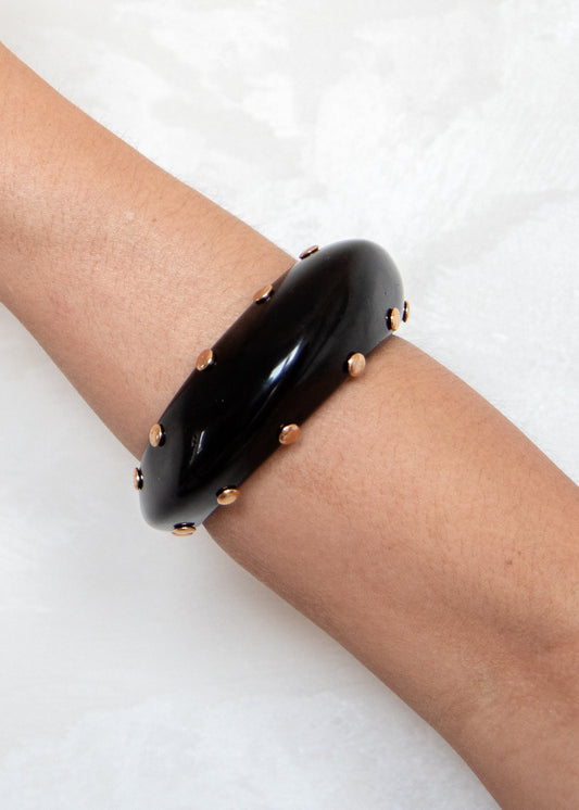 Bracelete Resina Texturizado Dourado