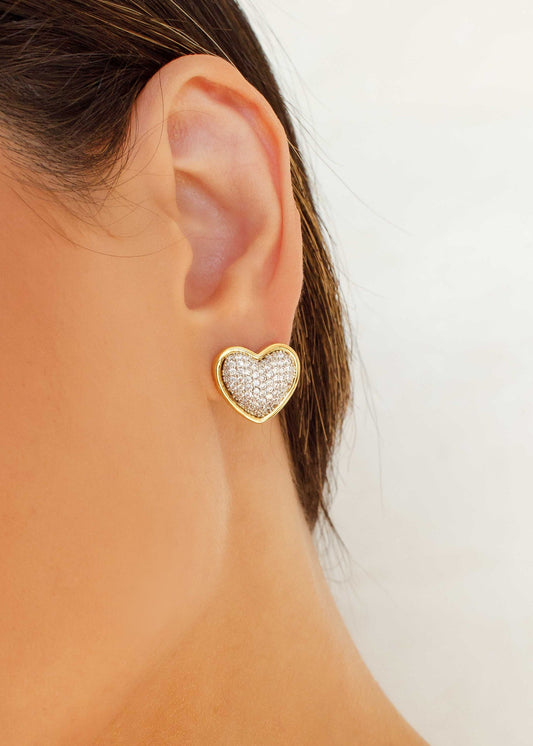 Brinco Coração Zircônias