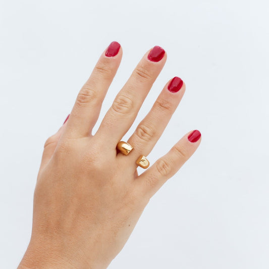 Anel Aberto Liso Dourado/Prateado