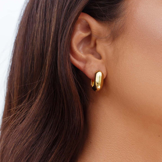 Brinco Argola Quadrada Lisa Dourado