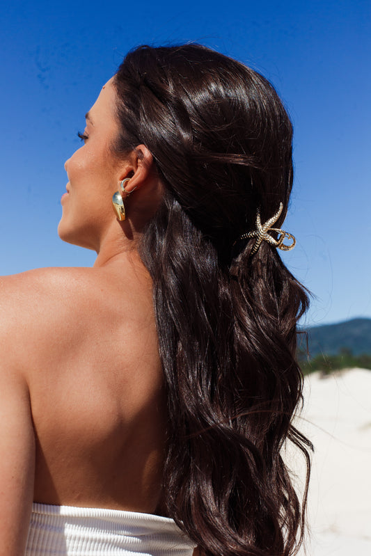 Piranha de Cabelo Pequena Estrela Dourado